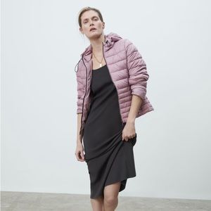 ZARA Water Repellent Puffer Jacket in Dusty Pink